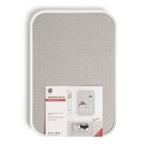 U Brands Modern Bevel Linen Bulletin Board - Gray
